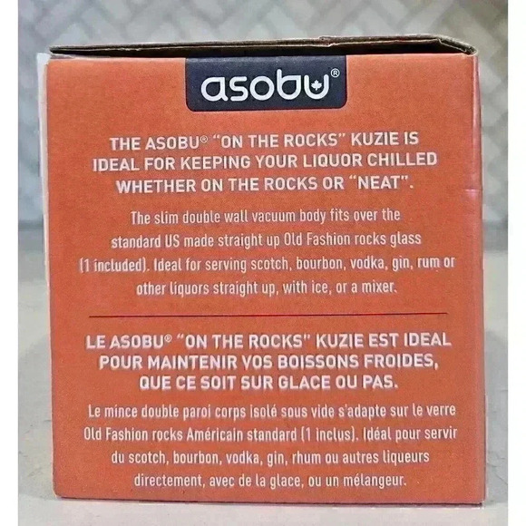 Asobu On The Rocks Kuzie Whiskey Glass Insulated Wood Color Sleeve 10 Ounce NIB - Picture 8 of 12